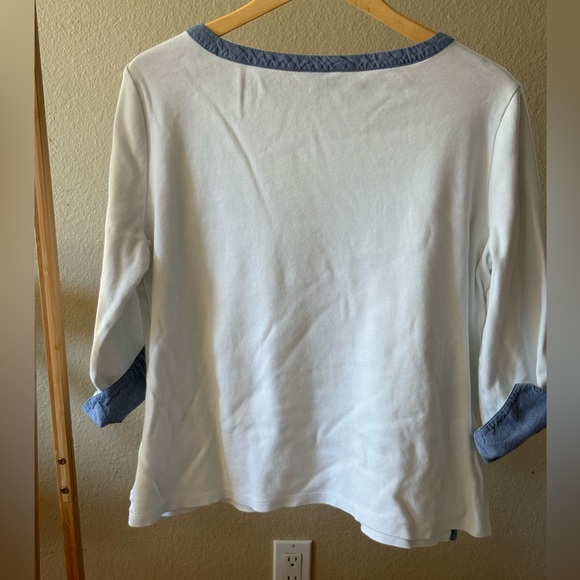 Nautica | White & Blue Crew Neck Top | Women’s XXL - Picture 2 of 7